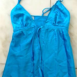 Blue Silk Tank Top
